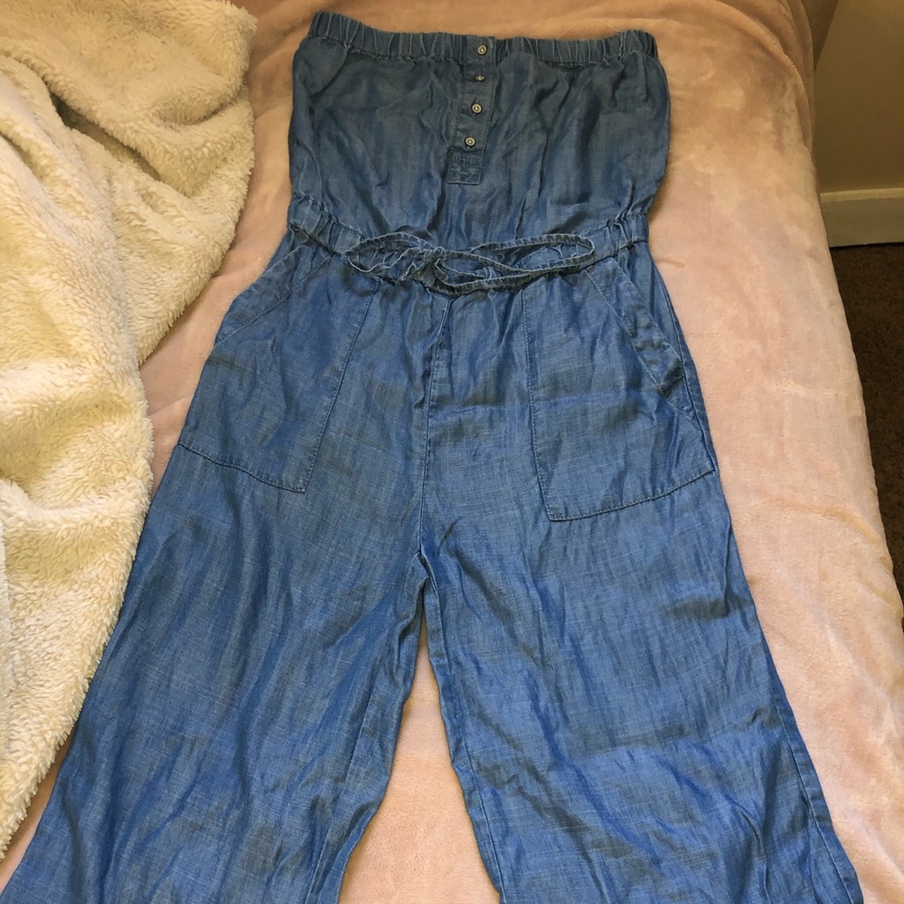 denim strapless jumpsuit 🦋